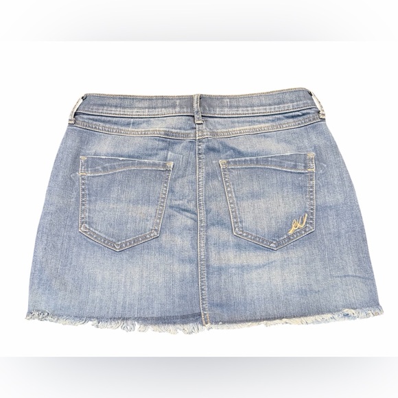 Express Blue and Gold Mini Skirt Casual - Picture 2 of 6